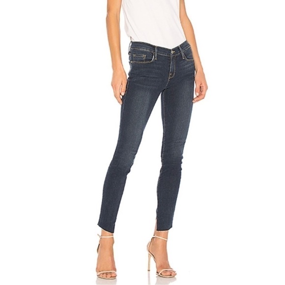 Frame Le Skinny de Jeanne Cascade Hem Jeans in Farrell Wash Size 27 - Picture 1 of 11
